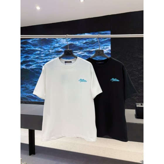 Louis Vuitton chain embroidered short-sleeved shirt # Made with custom 270g pure cotton fabric, offering a comfortable and luxurious feel against the skin.